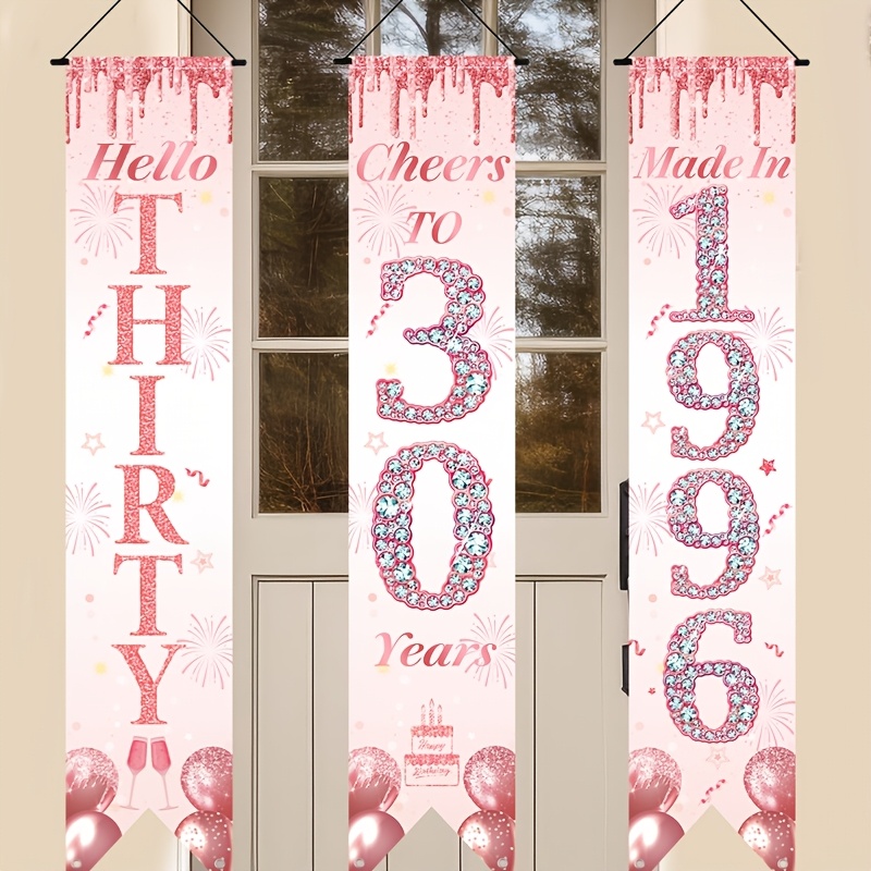 Party Banner Gold - ชุดแบนเนอร์ประตูวันเกิดครบรอบ 30 ปี แบบ 2 มิติ
