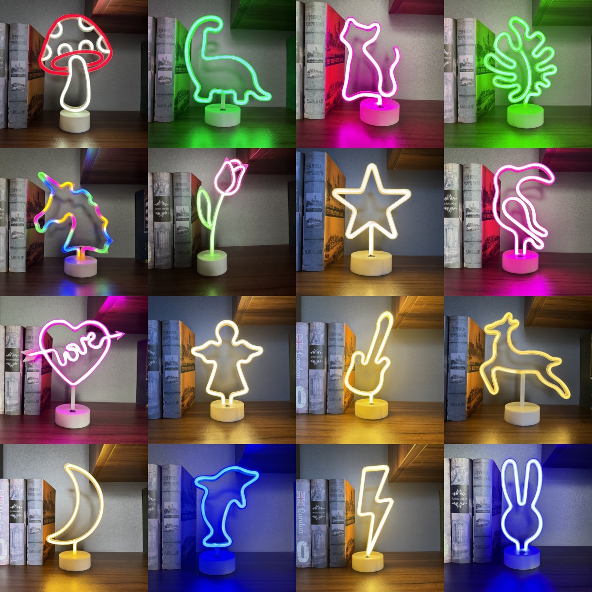 Neon Sign Party - ไฟนีออน LED พร้อมฐานหลายรูปทรง ใช้พลังงาน USB หรือแบตเตอรี่