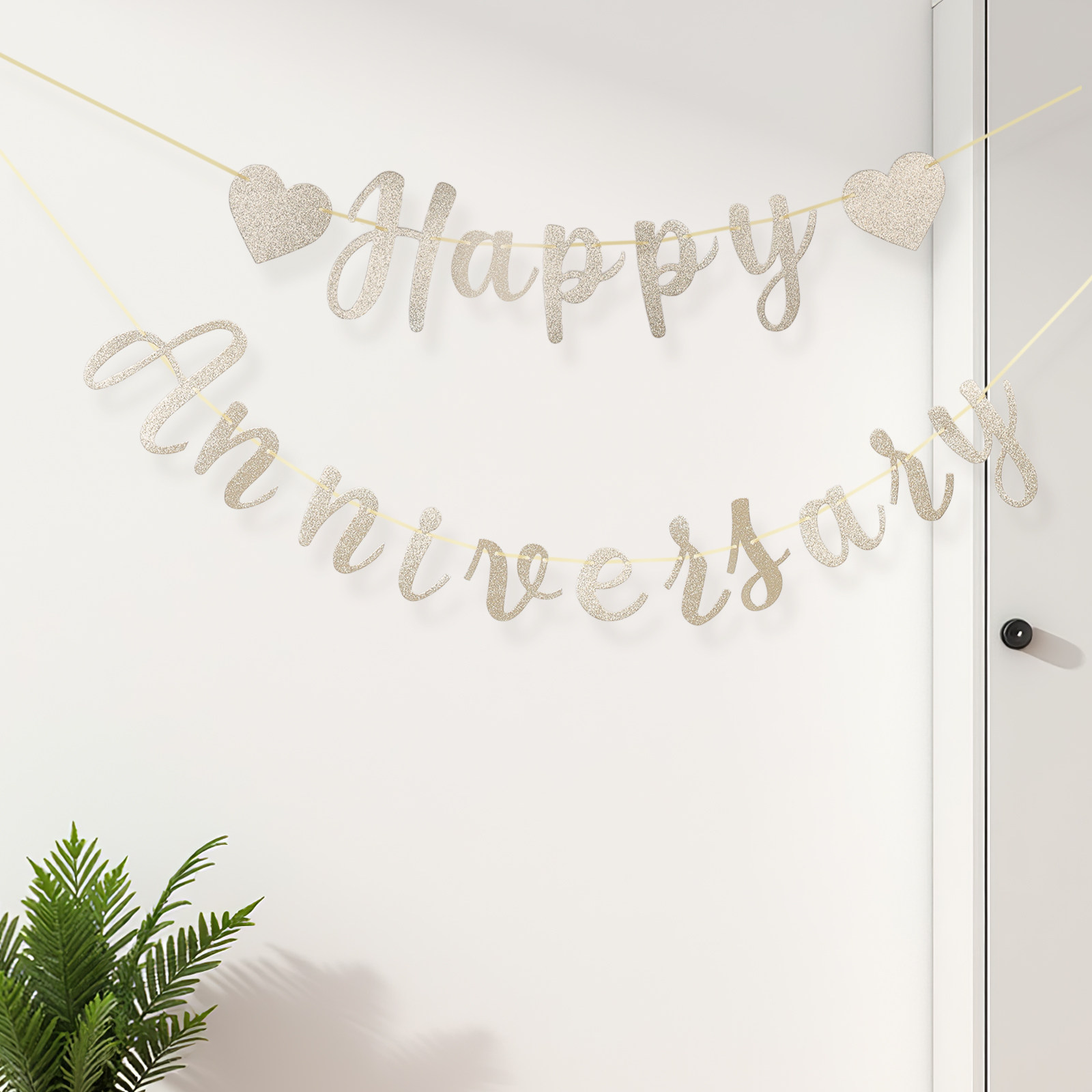 แบนเนอร์สุขสันต์วันครบรอบแต่งง - Party Banner Gold บทวิจารณ์และราคา