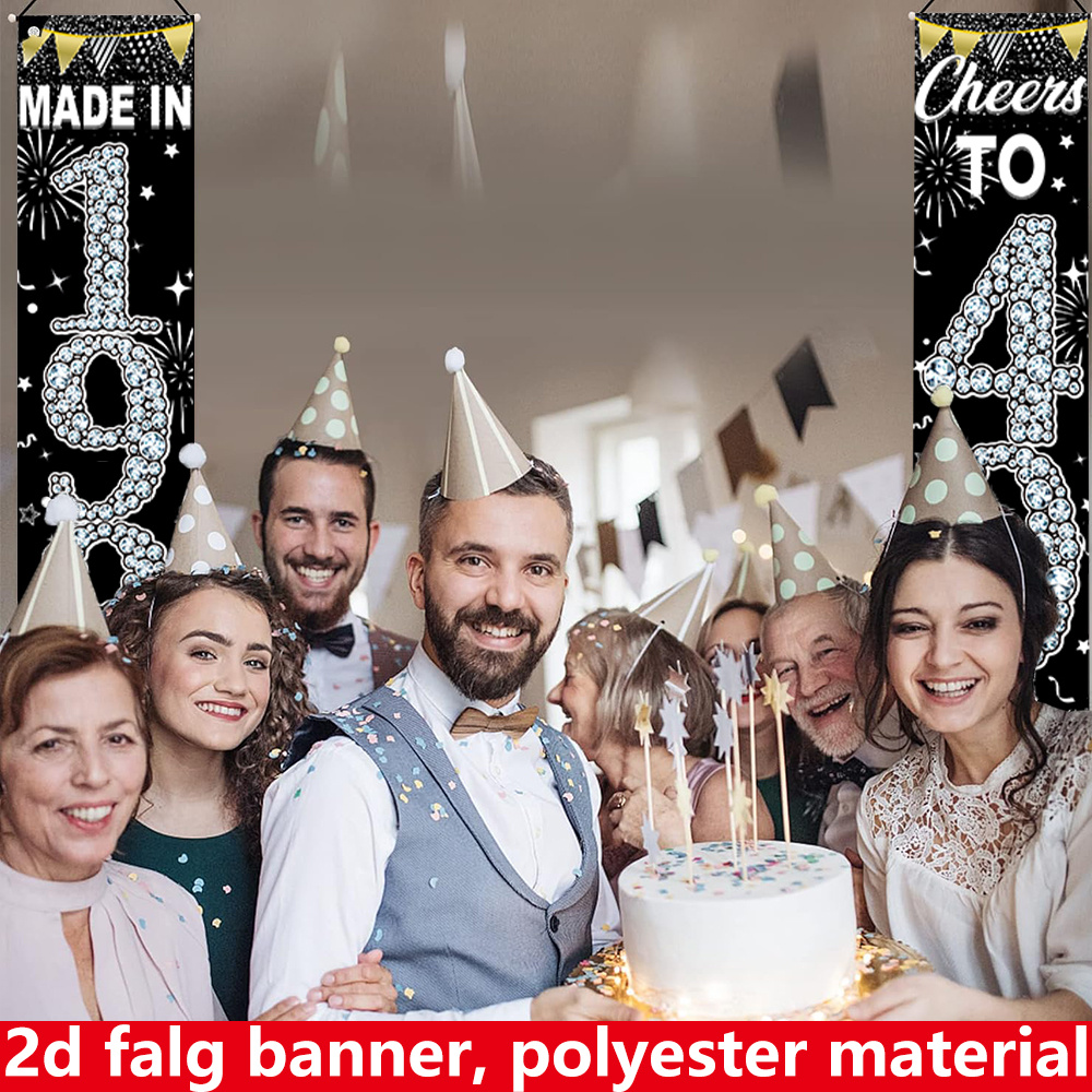 2 ชิ้น 2D แบนเนอร์วันเกิดครบรอ - Party Banner Gold บทวิจารณ์และราคา