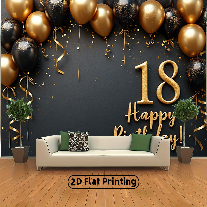 แบนเนอร์พื้นหลังลูกโป่งสีดำและ - Party Banner Gold บทวิจารณ์และราคา