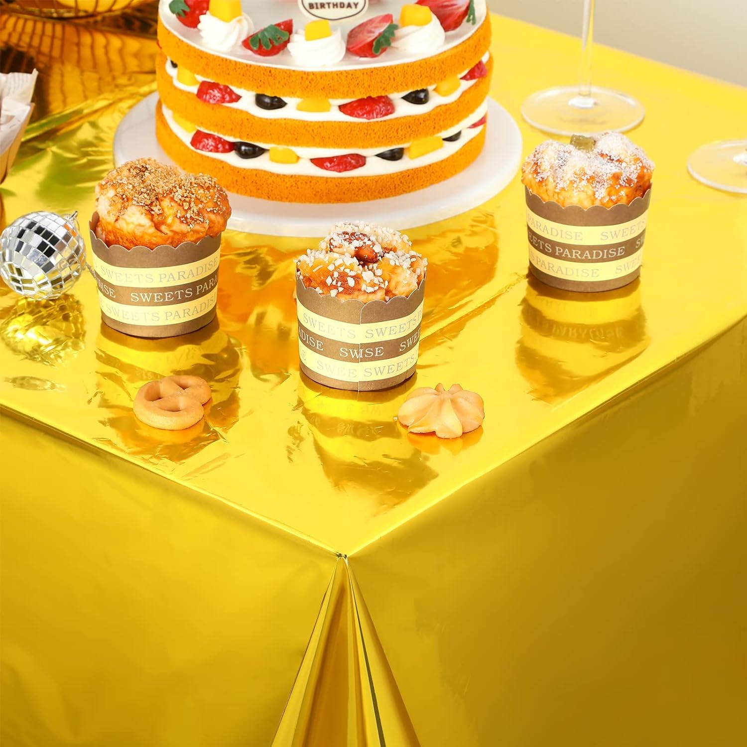 ผ้าปูโต๊ะแบบใช้แล้วทิ้งสีเงินท - Table Cloth Disposable บทวิจารณ์และราคา