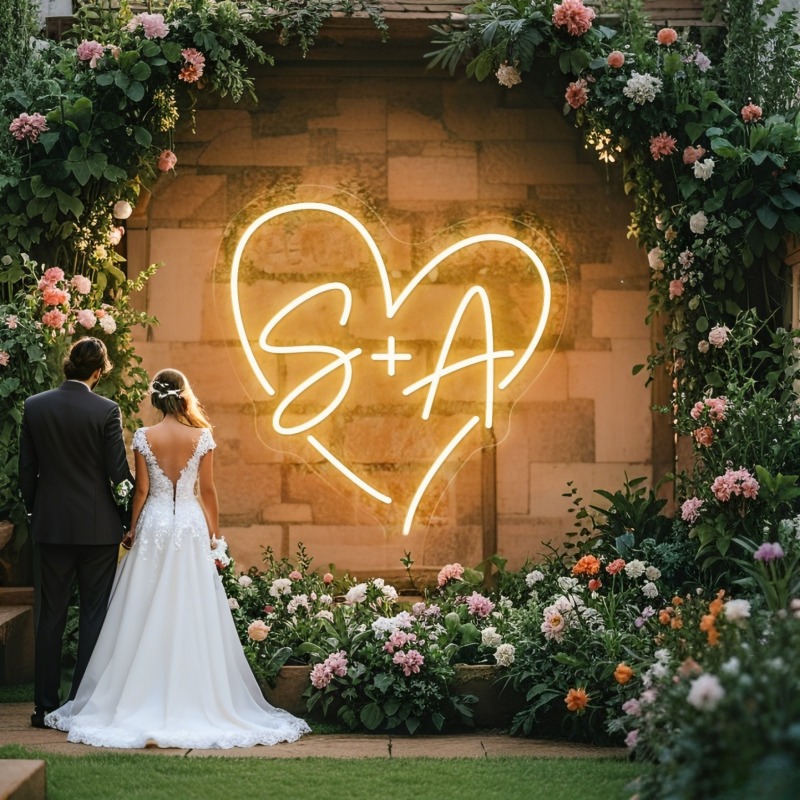 CUSTOM Initials หัวใจ LED Neon - Neon Sign Party บทวิจารณ์และราคา