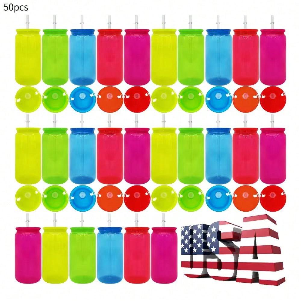 50 ชิ้น ถ้วยพลาสติกนีออนเรืองแ - Plastic Cup 50Pcs บทวิจารณ์และราคา