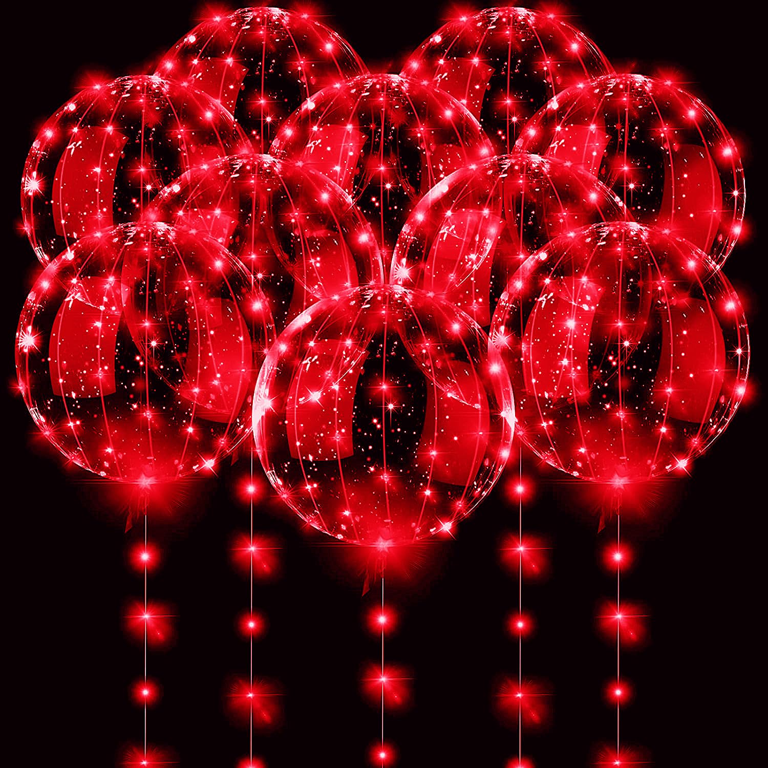 ชุดลูกโป่งใส LED สีแดง 3 ชิ้น  - Led Balloon Light บทวิจารณ์และราคา