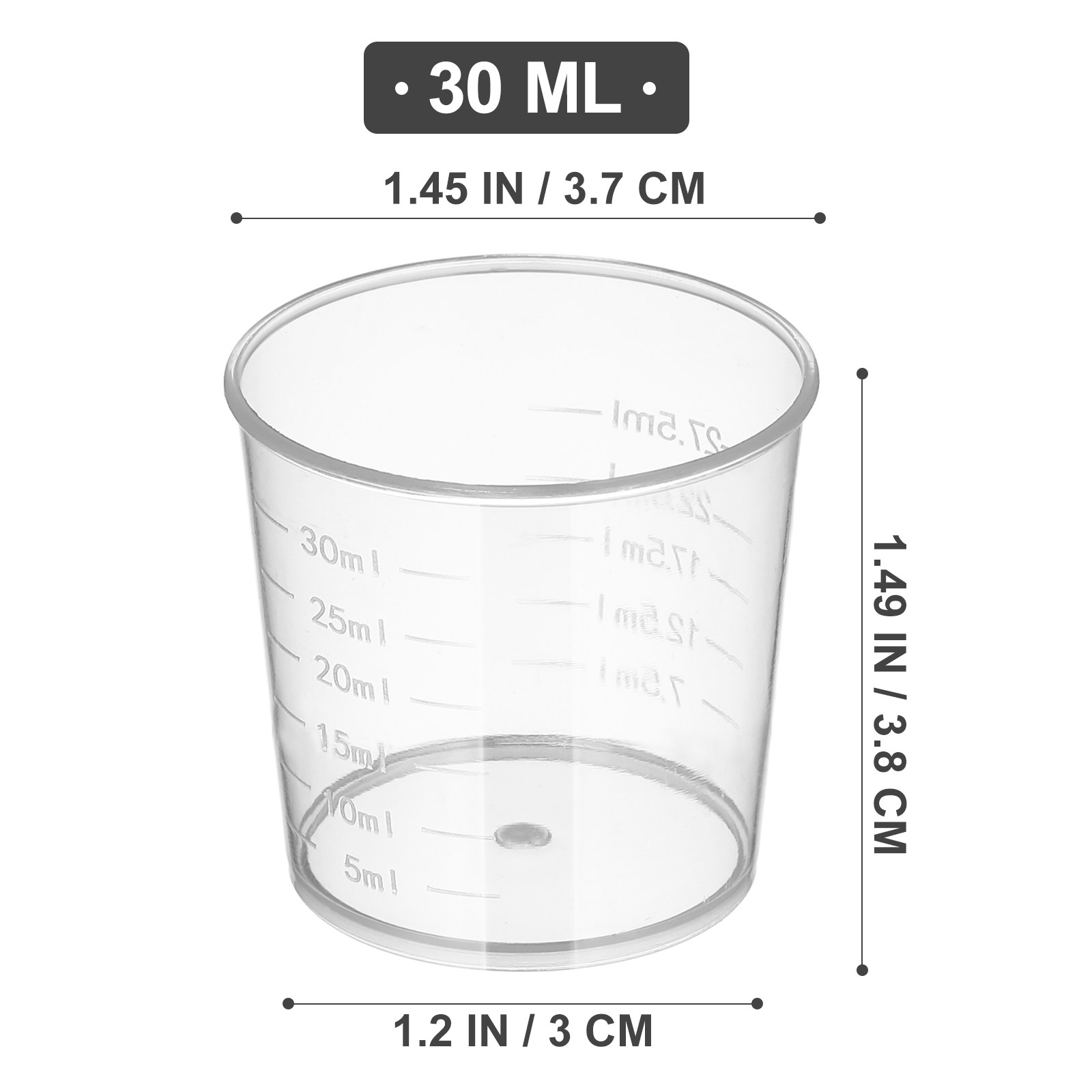 ถ้วยตวงพลาสติก 30 มล. จำนวน 50 - Plastic Cup 50Pcs บทวิจารณ์และราคา