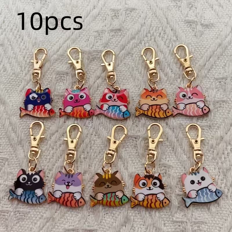 พวงกุญแจแมวลายพิมพ์โลหะผสม 10  - Party Favor Bag บทวิจารณ์และราคา